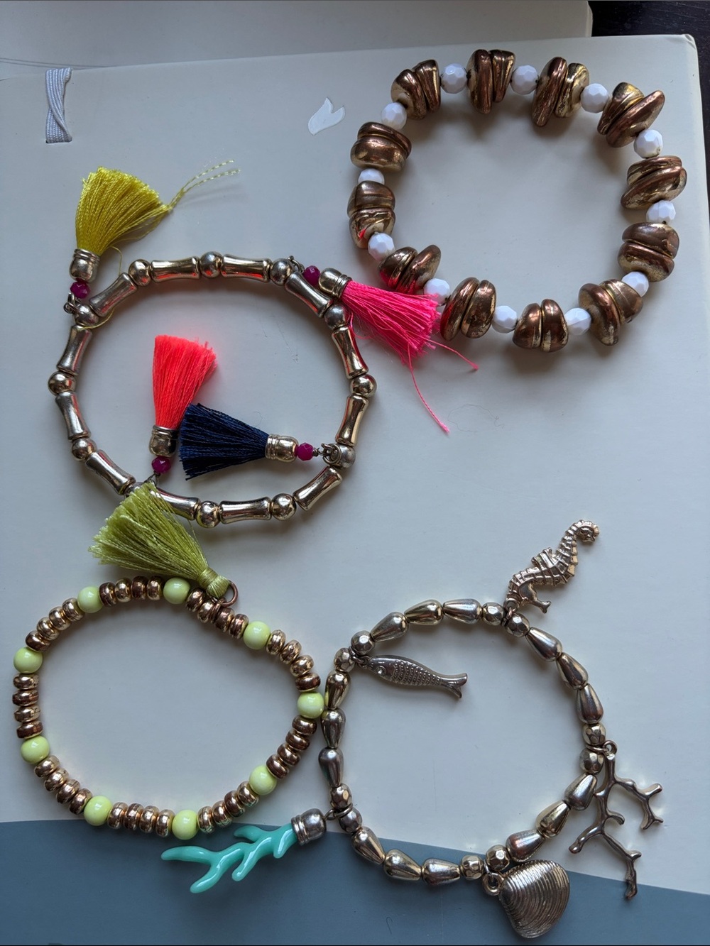 Lilly Pulitzer Beaded Charm & Tassel Stackable Bracelets - Multicolor